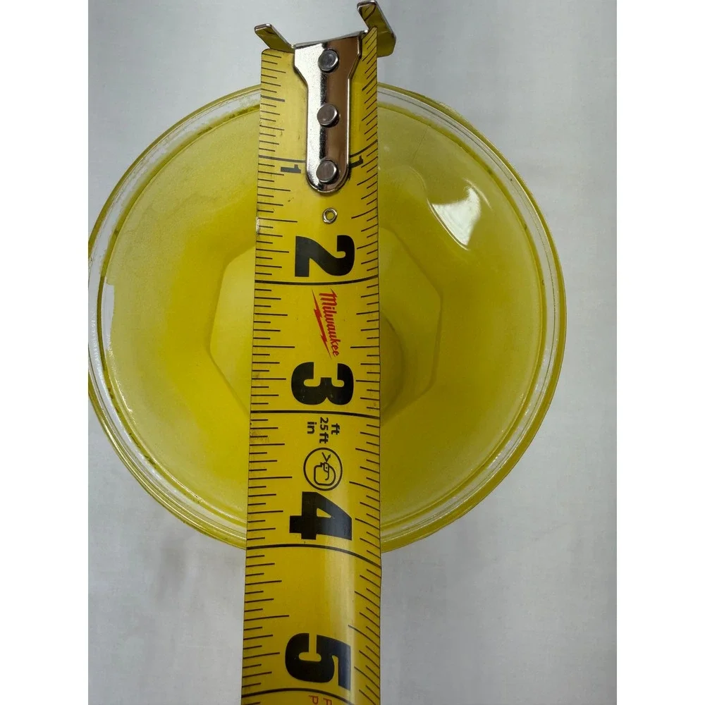 Vintage GGG Frosted Yellow Glass Paneled Vase Flared Rim 8